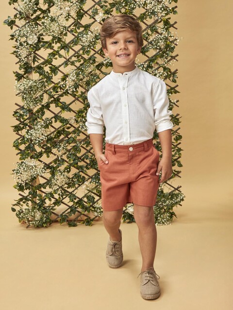 Camisa Panadera Lino Blanco