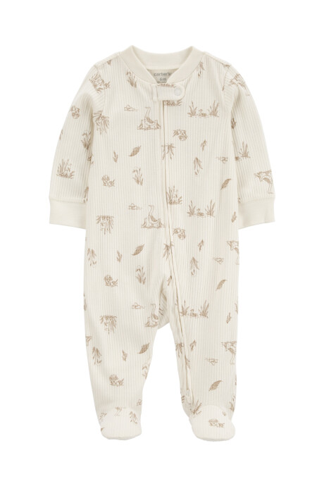Pijama una pieza de algodón térmico, con pie, diseño ganso Pijama una pieza de algodón térmico, con pie, diseño ganso