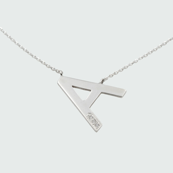 Colgante MOON de Plata 925 con brillantes – Inicial personalizada Colgante MOON de Plata 925 con brillantes – Inicial personalizada