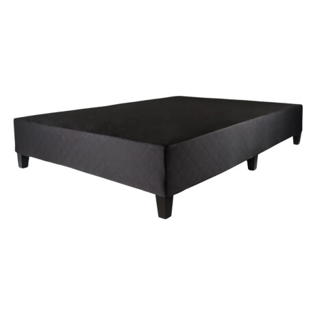 Box Para Sommier Capitoneado Con Patas Dos Plaza Negro Negro
