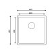 PILETA DE COCINA SIMPLE 40X40X22.8CM SATIN BRUSHED GAMAS DE GRIS
