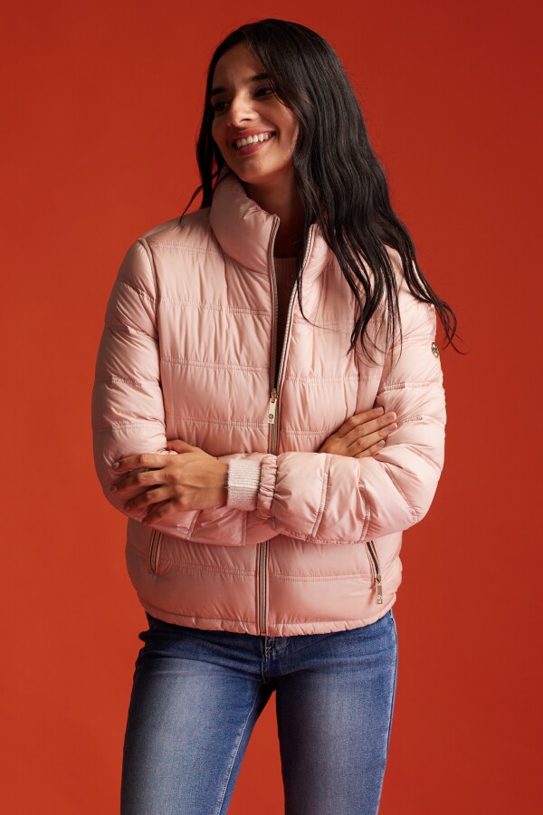 Campera Plumas Reversible ROSA