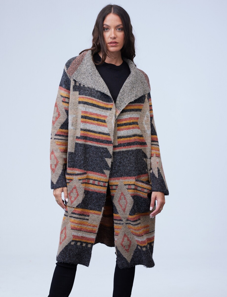 Cardigan Bolsillos - Multi/anaranjado 