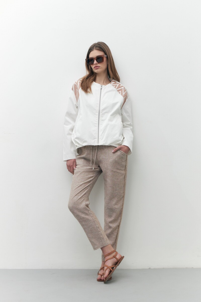 Chaqueta bomber bordada - blanco 