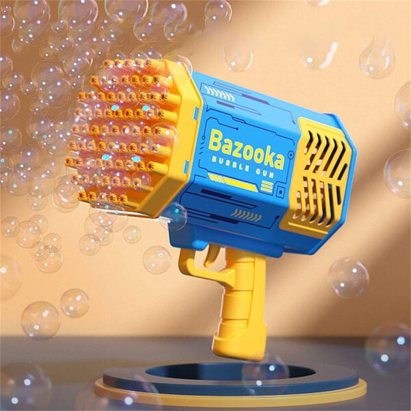 Pistola Burbujas Bazooka X69 Disparadores Recargable Juguete Variante Color Azul