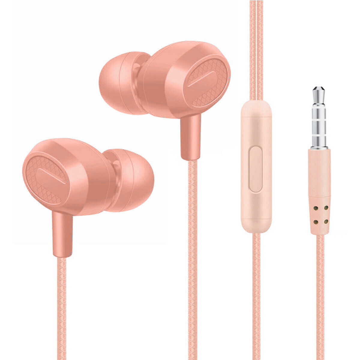 AURICULARES CON CABLE IN EAR L-204 EXTRA BASS ROSADOS 