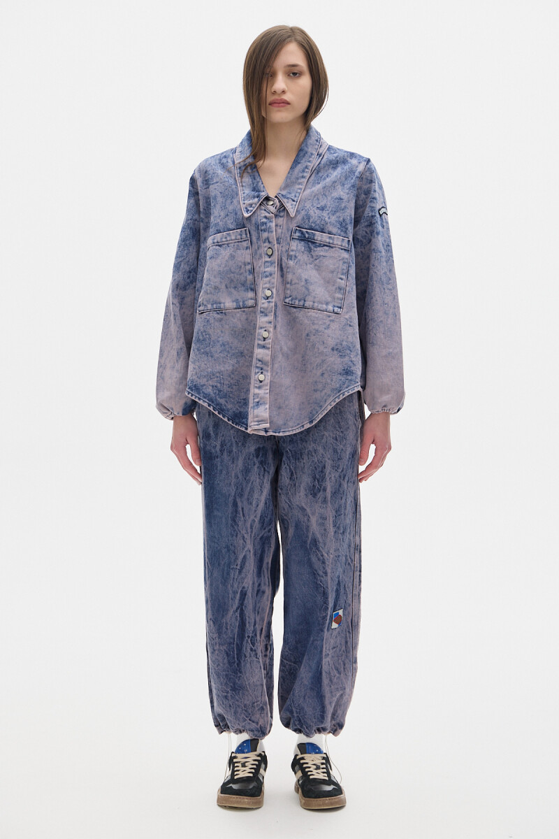 Camisa Cisne Denim Washed Rose
