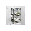 ORGANIZADOR PARA BAÑO METALICO 34X15X60CM NEGRO