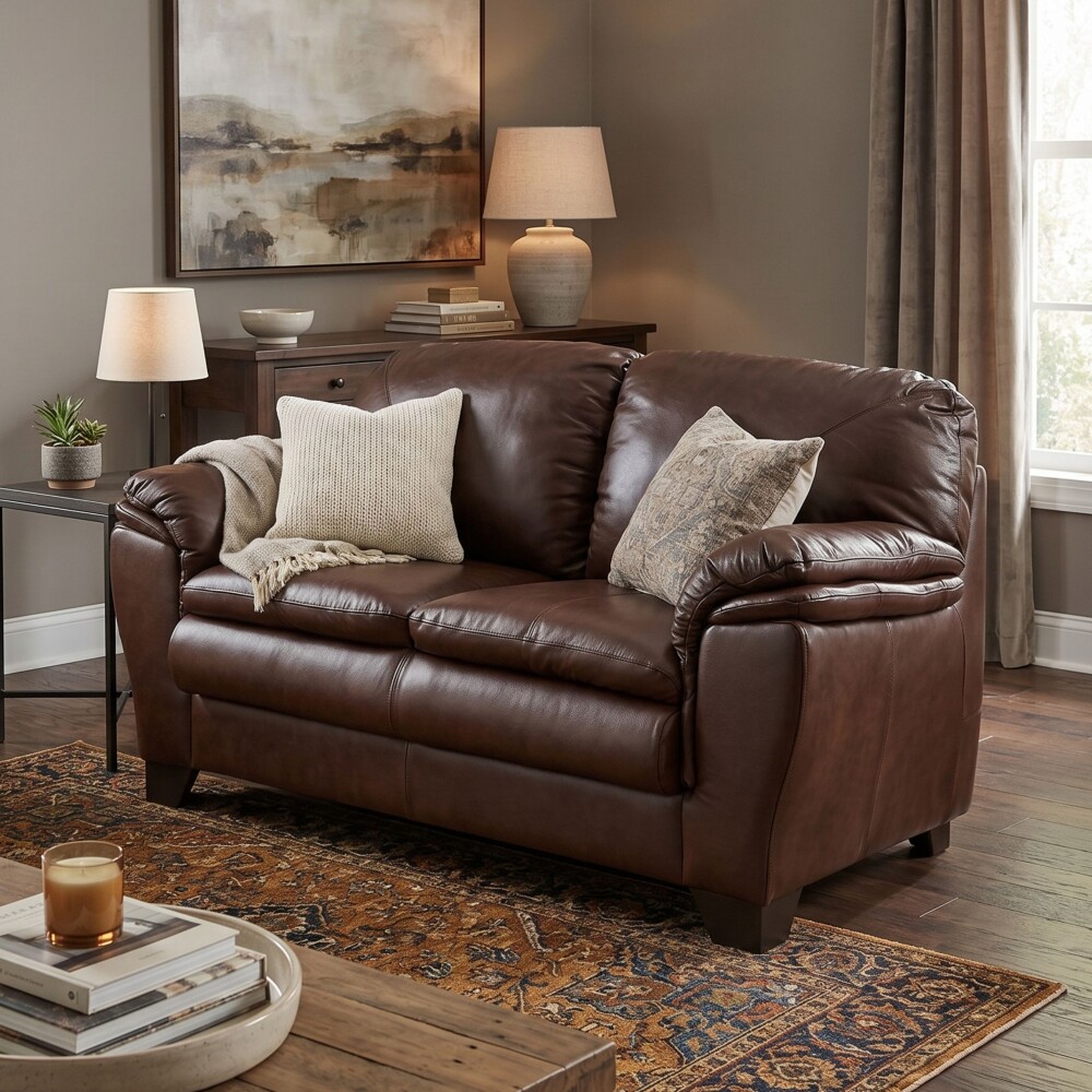 Sillón 100% Cuero - 2 Cuerpos - Monza Caramelo