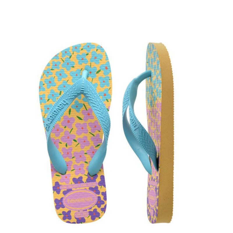 Sandalias Infantiles Havaianas Hav.Kids Flores Amarillo - Azul