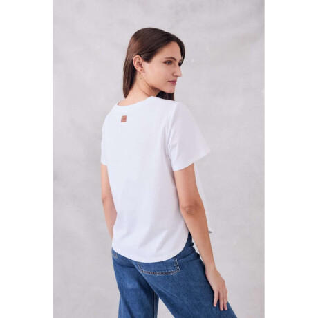 Remera Algodon Peinado Blanco