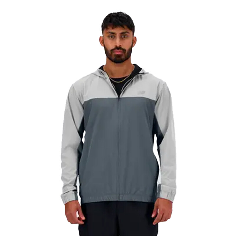Campera New Balane Woven Full Zip Gris