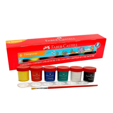 TEMPERA FABER 15 ML 6 UNI SURTIDA TEMPERA FABER 15 ML 6 UNI SURTIDA