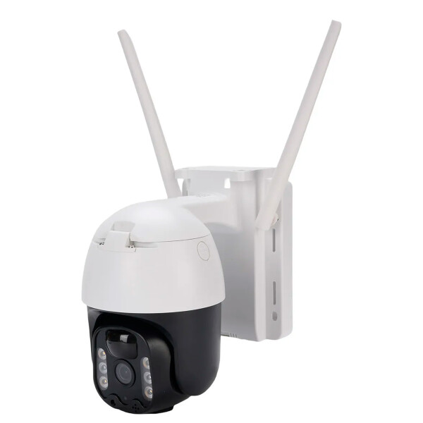 Cámara Seguridad Sola WiFi 4K Exterior Visión Nocturna Color Blanco Negro