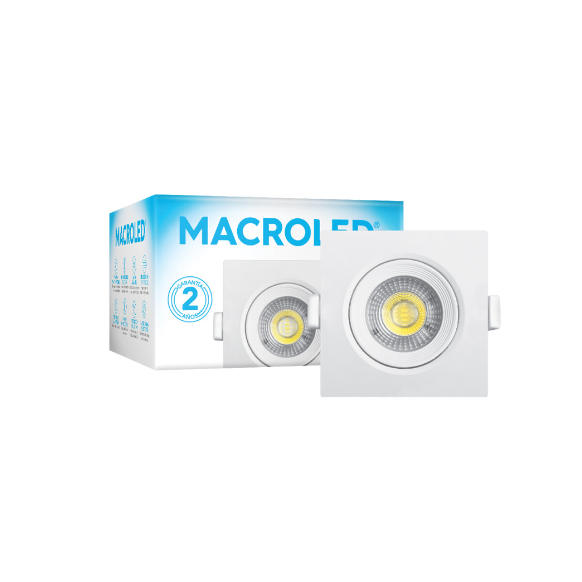 Aro de embutir Cuadrado Blanco 7W LED Frío Macroled 