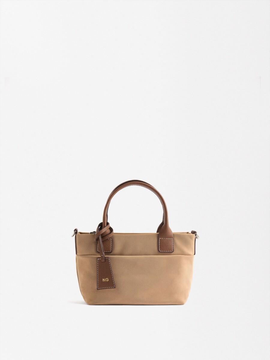 Bolso Tote Con Textura Suave M taupe