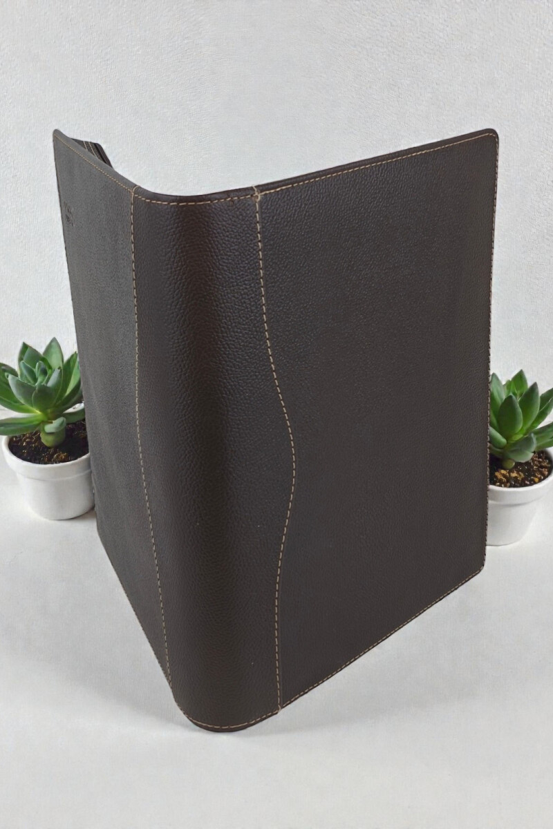 Dosier Mediano Profesional en cuero genuino Chocolate