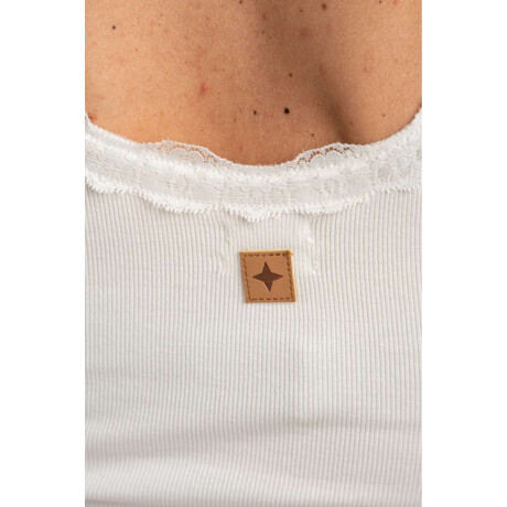 Musculosa Con Encaje Off White