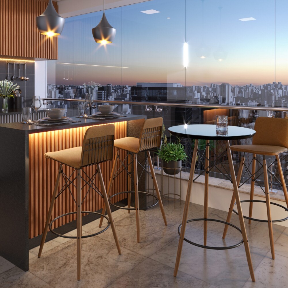 Mesa Desayunador Bistró - Línea Manhattan Negro