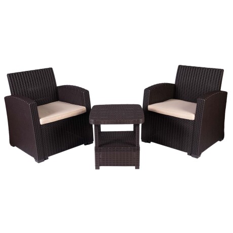 SET TERRAZA POLIPROPILENO MARRON MADRID