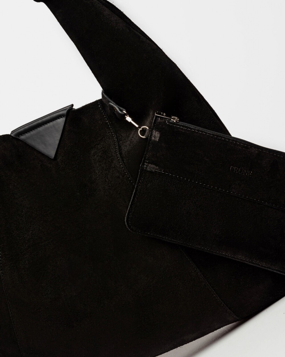 Bolso The Shopping en cuero gamuza Negro