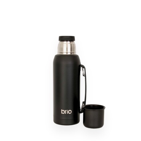 Termo 1 Litro Acero Inox Brio Con Tapón Hueco Anti Derrame Negro