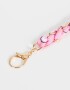 Llavero Metal Llavero Y Charm Con Trenza Bandana - Rosa Claro