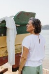 Remera hibiscus Blanca