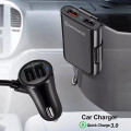 Cargador para Auto 4 Puertos USB A 36W QC 3.0 de 8 AMP Para Asientos Traseros Cargador para Auto 4 Puertos USB A 36W QC 3.0 de 8 AMP Para Asientos Traseros