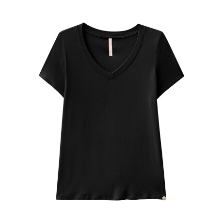 Remera Escote en V Negro