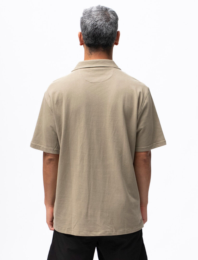 Camisa Algodón Pique Santorini Kaki