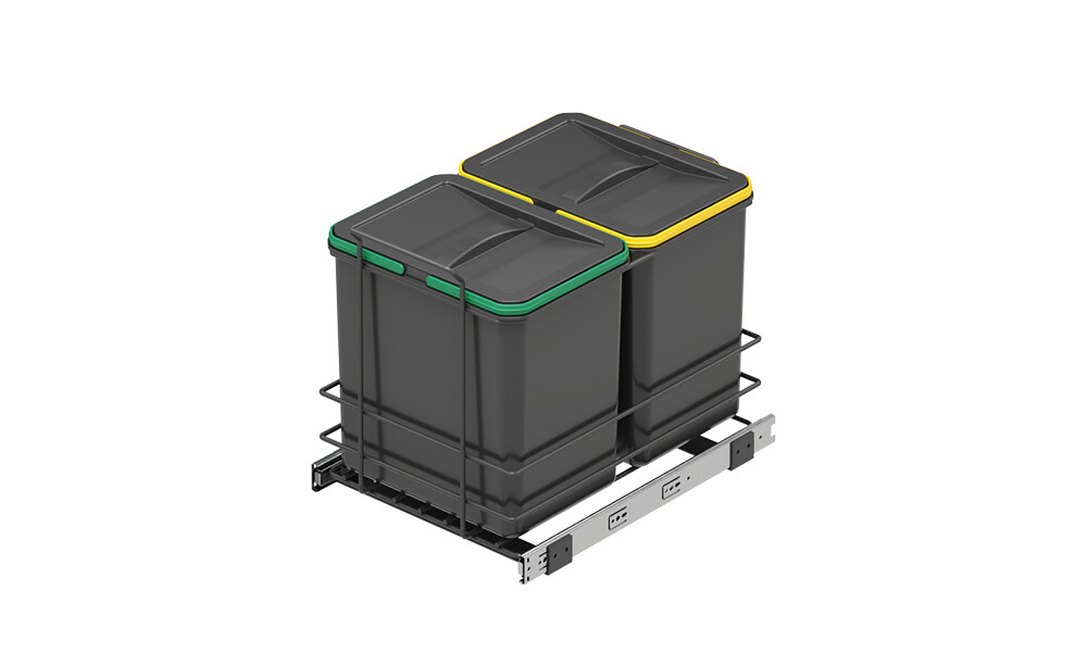 Cubo de basura 2x16lts Modulo 400 antracita Cubo De Basura 2x16lts Modulo 400 Antracita