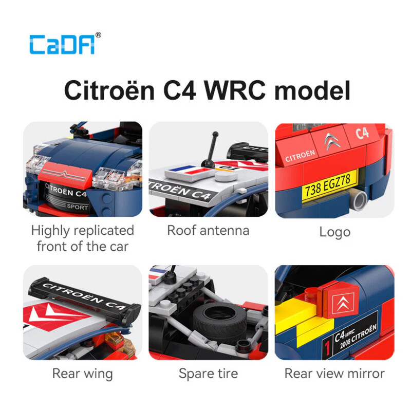 Auto Citroën C4 WRC para armar a control remoto CaDA Auto Citroën C4 WRC para armar a control remoto CaDA