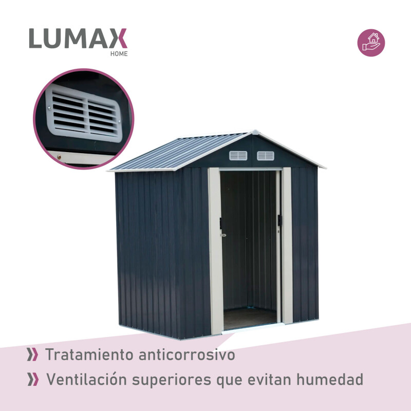 Caseta Galpon Jardin Lumax meridan Gris Oscuro 196x131x204 Caseta Galpon Jardin Lumax meridan Gris Oscuro 196x131x204