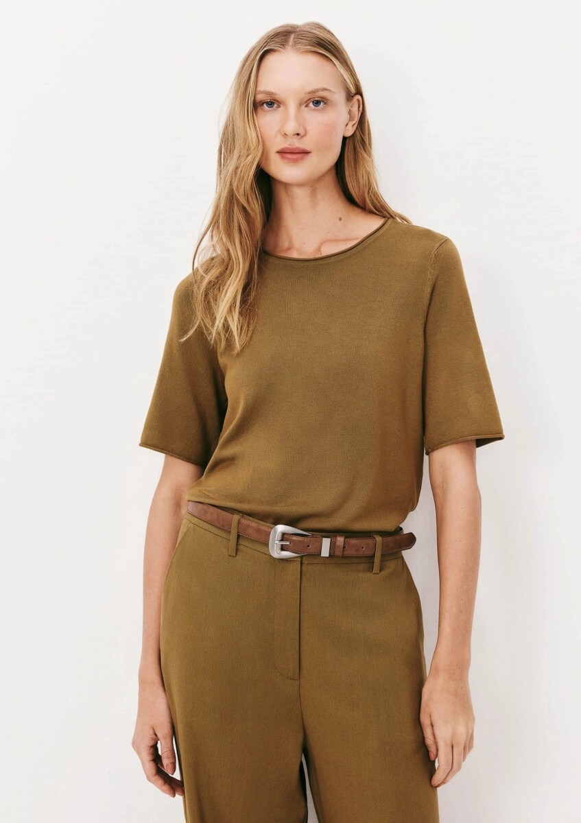BLUSA MANGA CORTA - BEIGE 