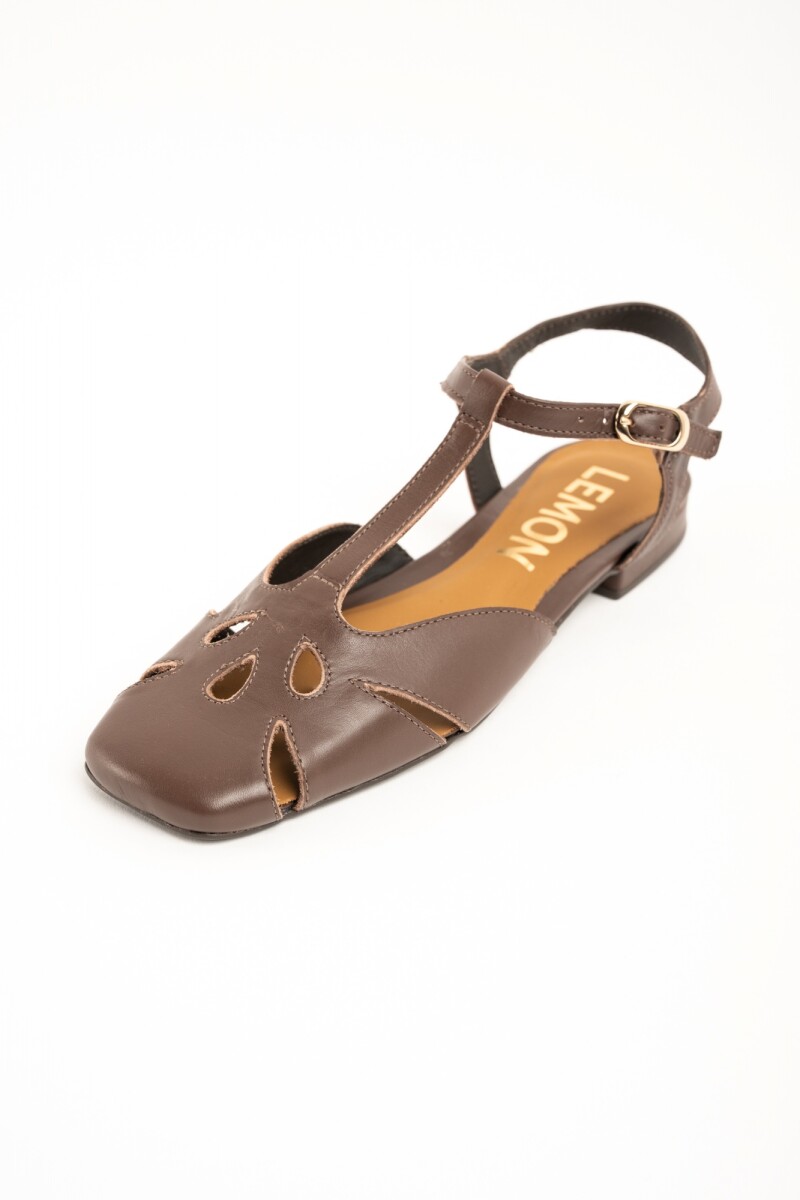 Sandalia Calada Cuero Chocolate
