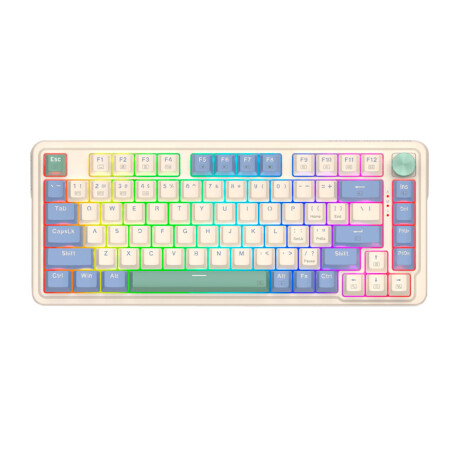 Teclado Gamer Redragon Ucal Pro RGB Cream Purple Green SP Teclado Gamer Redragon Ucal Pro RGB Cream Purple Green SP