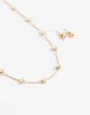 Bijouterie Set Metal Set De Aros Pasantes Y Collar Corazones - Dorado