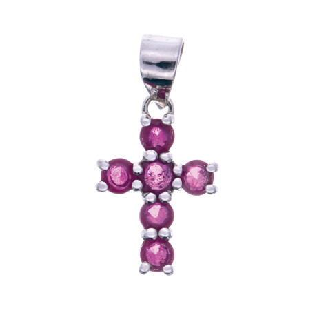 Cruz de plata 925 y Rubí Cruz de plata 925 y Rubí