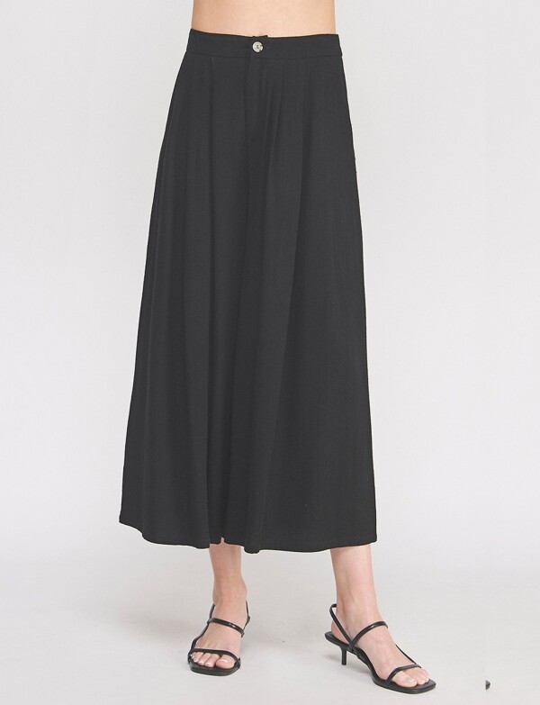 Pantalon Crop Lino NEGRO