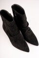 Botin gamuza con frunce Negro