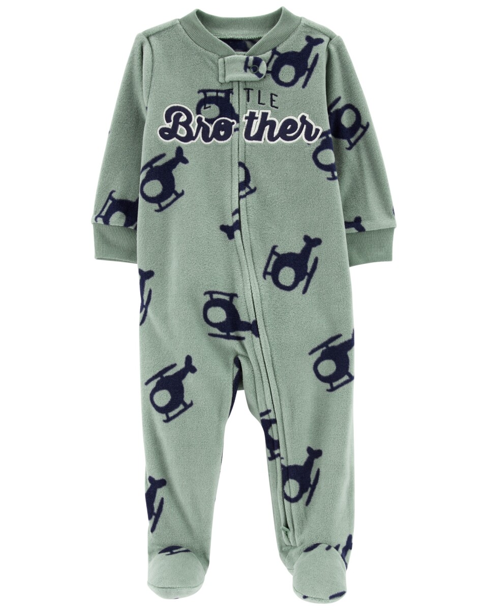 Pijama una pieza de micropolar con pie y doble cierre 