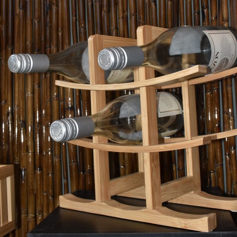 Vinera soporte 9 botellas de vino madera bambú Vinera soporte 9 botellas de vino madera bambú
