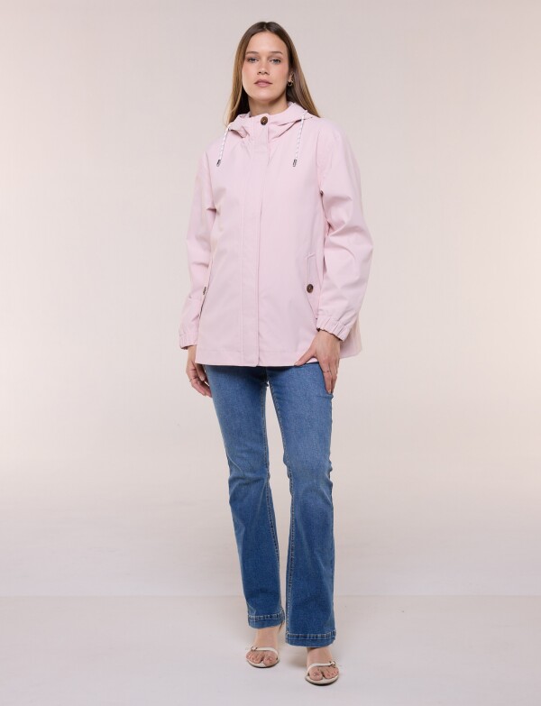 Gabardina Con Capucha Impermeable ROSA
