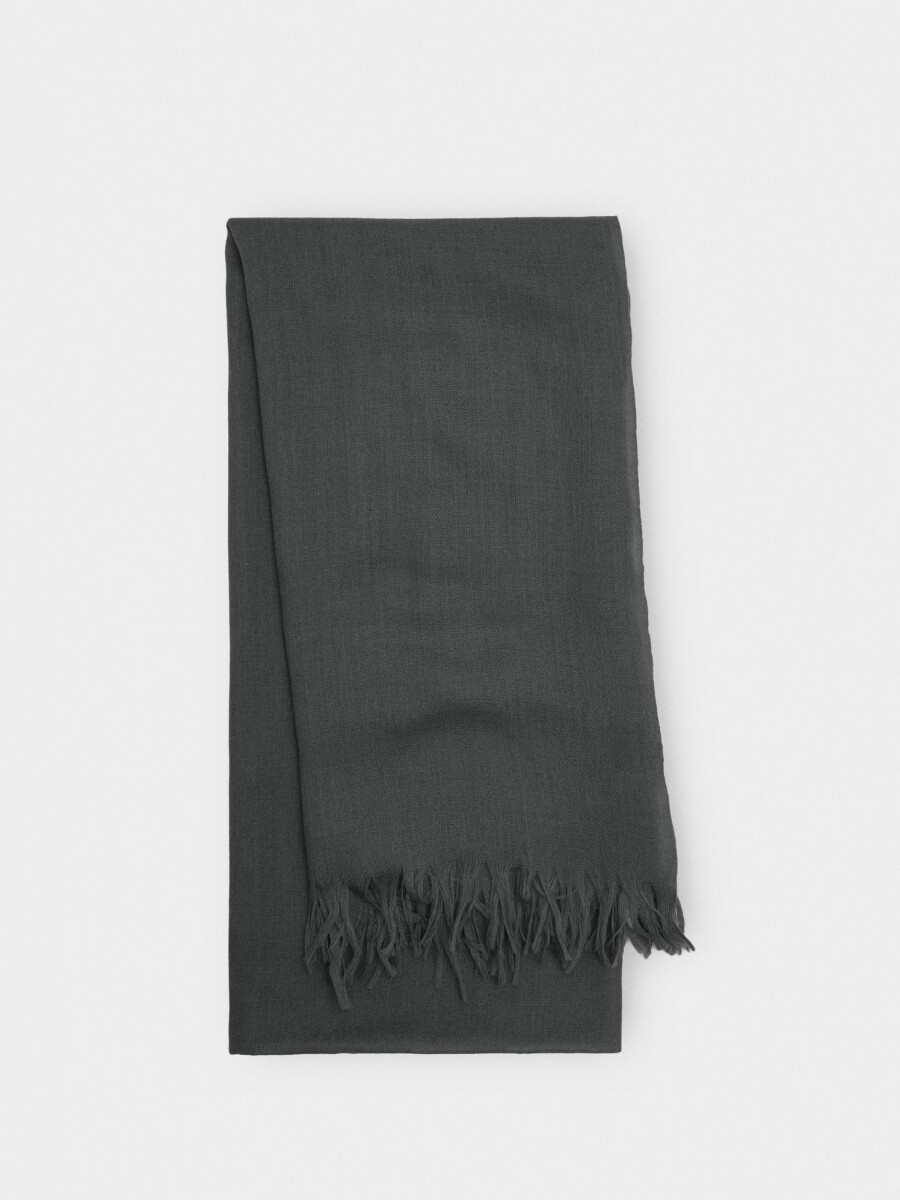 Pashmina De Lana Con Flecos gris