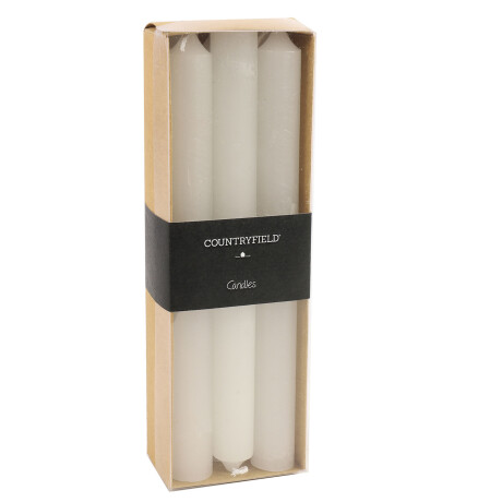 SET 6 VELAS CERA BLANCO 20CM