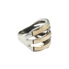 Anillo Entrelazado-Plata y Oro-Piedra Zirconia-AN5372 conpiedra