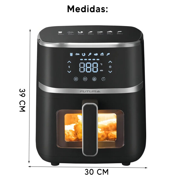 Freidora De Aire Digital Futura 5.5l Fut-af55db FREIDORA DE AIRE FUTURA FUT-AF55DB NEGRO