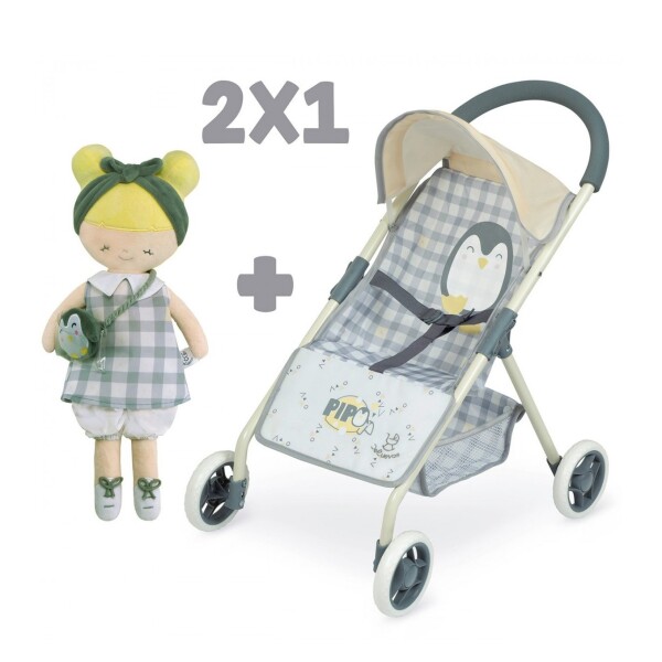 Silla De Cuevas Set 2 en 1 Coche + Muñeca Pipo Niños Juguete Variante Color Gris