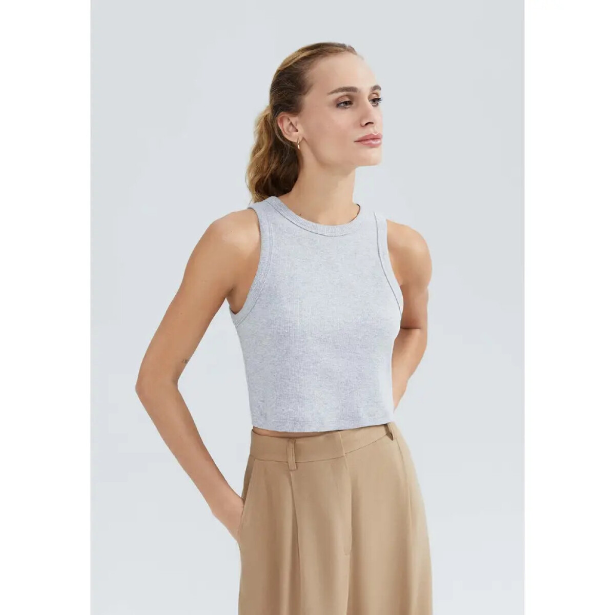 BLUSA SM FEM - CINZA MESCLA 